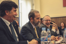 Los profesores Javier Urra (CES Cardenal Cisneros y Academia de Psicología de España), Francisco Labrador (Universidad Complutense de Madrid) y Heliodoro Carpintero (Universidad Complutense de Madrid y Academia de Psicología de España), durante la II Jornada de Excelencia e Innovación en Psicología, celebrada el 11 de diciembre de 2015 en el CES Cardenal Cisneros (Madrid).