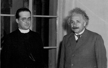 Lemaître en uno de sus encuentros con Einstein