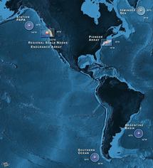 Algunos de los puntos y observatorios que unirá la compleja ciberinfraestructura. Foto: UC San Diego.