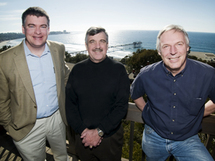 El equipo del OOI (de izquierda a derecha): Frank Vernon, John Orcutt e Ingolf Krueger. Foto: UC San Diego.