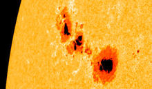 Región de manchas solares 1302. Fuente: NASA.