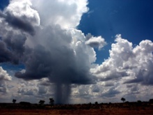 Nube de tormenta formándose en Namibia. Imagen: Nina Ražen. Fuente: PLOS One/SINC.