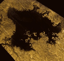 La imagen de LIgeia Mare. Fuente: NASA/JPL-Caltech/ASI/Cornell.