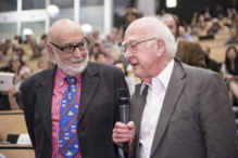 François Englert y Peter Higgs, en el CERN. Fuente: CPAN.