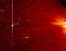 Fotograma del acercamiento de ISON al Sol captado por la misión Solar TErrestrial RElations Observatory (STEREO). Fuente: NASA.