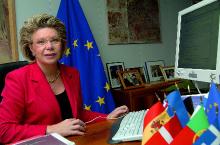 Viviane Reding, comisaria encargada de las Telecomunicaciones.