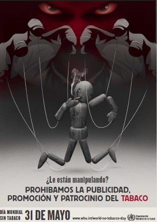 Póster de la edición del Día Mundial Sin Tabaco 2013 de la Organización Mundial de la Salud. Fuente: UB.