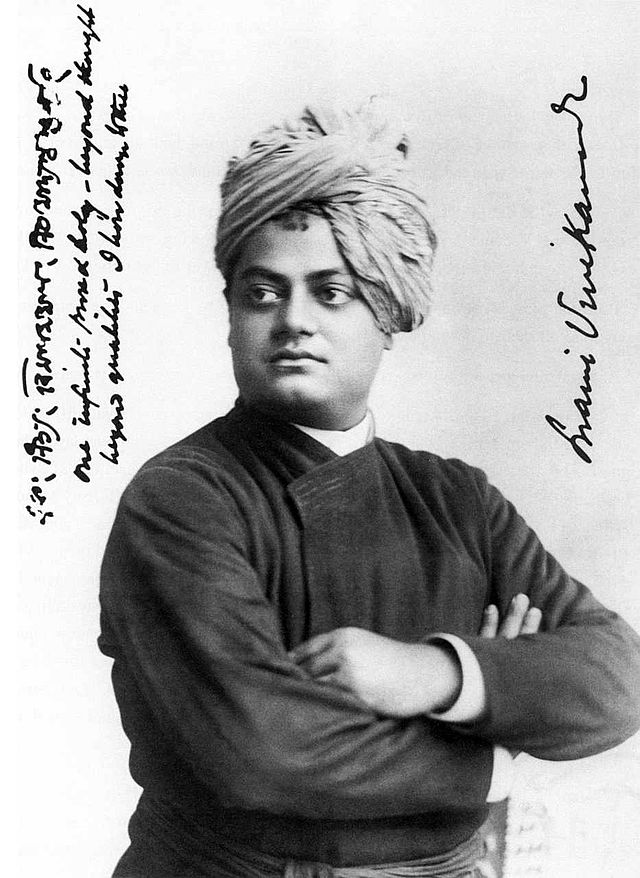 Fotografía de Swami Vivekananda en 1893. Fuente: Wikipedia.