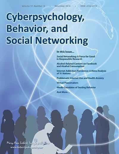 Portada del último número de Cyberpsychology, Behavior, and Social Networking. Fuente: Liebert publishers.