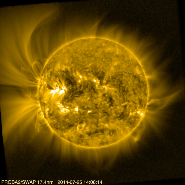 La corona solar, vista por el satélite de la ESA Proba-2. Fuente: ESA.