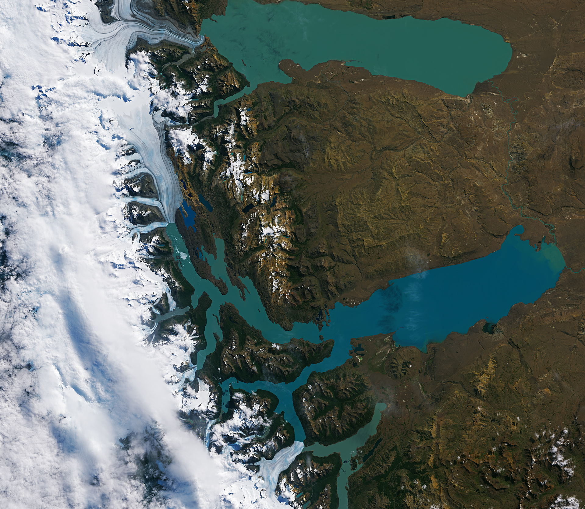 Parque Nacional Los Glaciares (Argentina). Fuente: USGS/ESA.