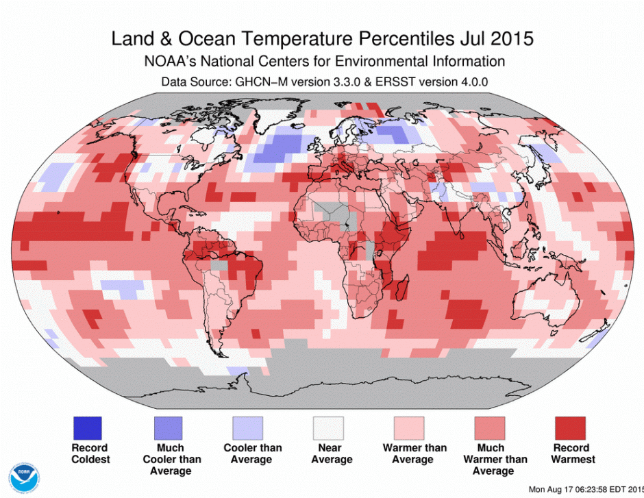 Julio bate record de calor a nivel global