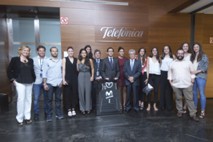 El Movistar Estudiantes de baloncesto femenino celebra en Distrito Telefónica su ascenso a primera