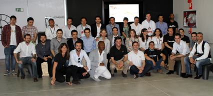 Integrantes del equipo Wayra y representantes de las 10 primeras startups aceleradas en la Academia Wayra en Madrid.