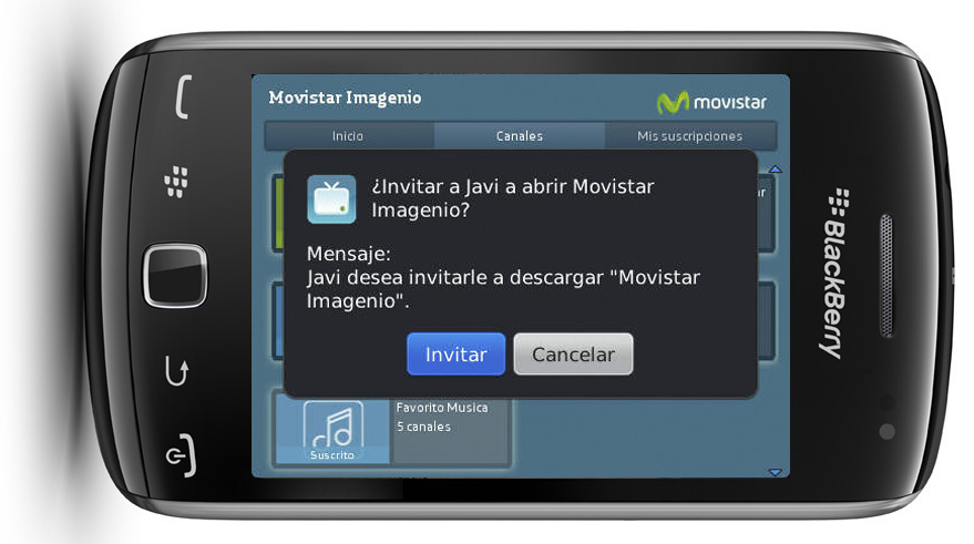 Movistar presenta Imagenio Móvil en la solución Blackberry, la primera aplicación de TV móvil en España integrada con Blackberry Messenger