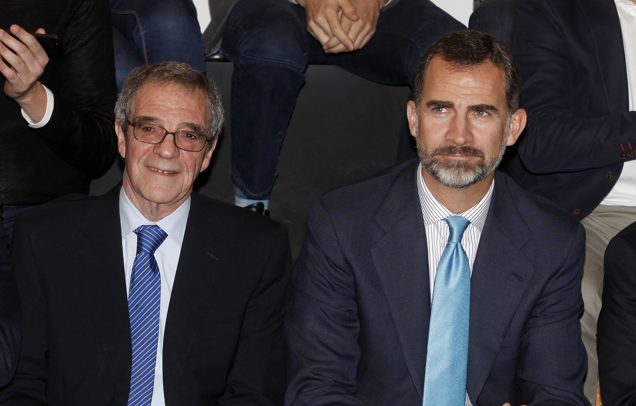 El presidente de Telefónica, César Alierta junto a su Alteza Real el Príncipe de Asturias y Girona.