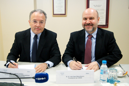 Alberto Andreu Pinillos, director global de Reputación y Responsabilidad Corporativa de Telefónica S.A. y Luis Cayo Pérez Bueno, presidente del Cermi.