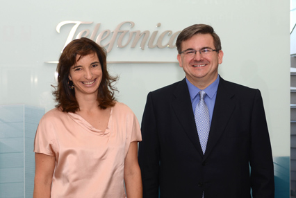 Marisa Urquía, Directora de Marketing, Ingeniería y GPO de Empresas de Telefónica España y Juan Pedro Gravel, CEO de Telefónica Global Technology.